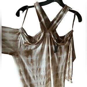 143 Story large‎ tie dye cold shoulder shirt . long sleeve. NWT